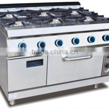 Gas Range 6 burner with oven cooking equipment