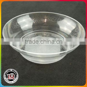 Clear Flower Coated Round Plastic Bowl