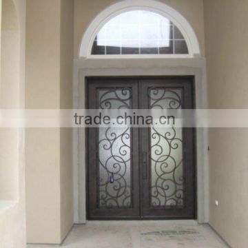 wrought iron entry door with nice wrought iron decoration made in China factory
