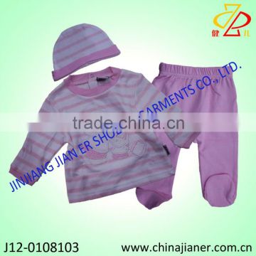 Winter100%cotton 3pcs set baby clothes