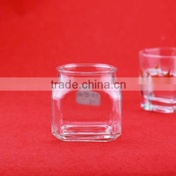 500ml glass containers hexagonal glass jars glass candle jar with tap