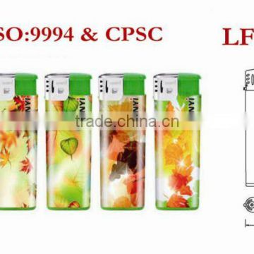 Refillable electronic lighter with PVC. ISO9994 , CR and EN13869