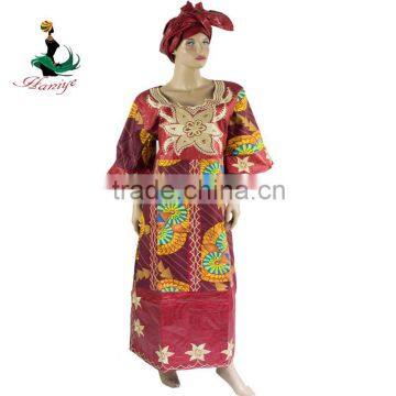 2016 Haniye New Fashion African Bazin Riche dresses embroidery bazin dresses for women