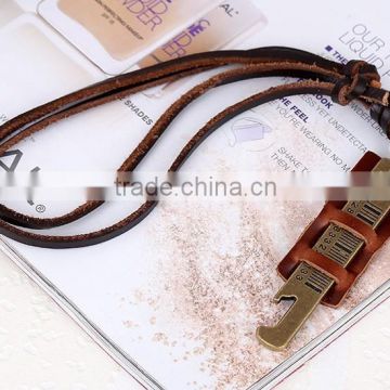 Manufacturers selling retro men's leather necklace punk necklace N0022 latest necklace designs
