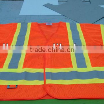 long sleeves reflective safety vest in orange