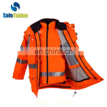 1.3M reflective safety jacket 2. 7 in 1 jacket orange Color