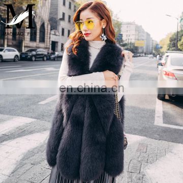 2016 Fashionable New Design Genuine Fox Fur Waistcoat Sexy Women Fur Vest