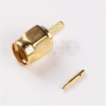 Gold Plated SMA Male Straight RF Connector for Rg316
