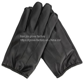Imitation leather long finger Pu men's touch screen, touch control winter warm gloves