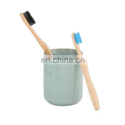 100% natural handle eco toothbrush grass bamboo with bamboo charcoal bristle