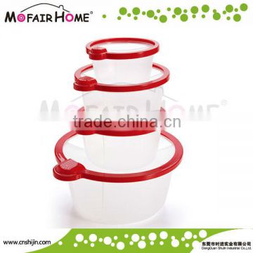Kitchenware BPA free round shape plastic bowls with lids (VSC04)