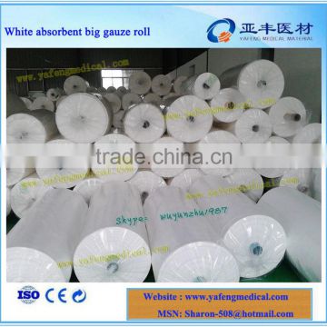 CE ISO approved 17threads jumbo big cotton gauze roll