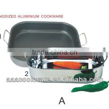 2015 New Products Guangdong Quality Hard Anodized Aluminum Tray With Casting Handle For Wholesale