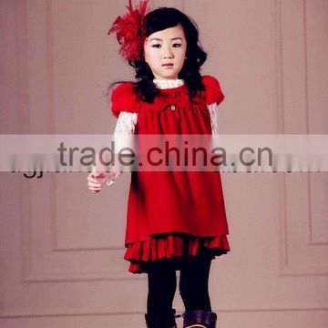 HOT! 2012 fashion red cute girl winter dress pattern                        
                                                Quality Choice