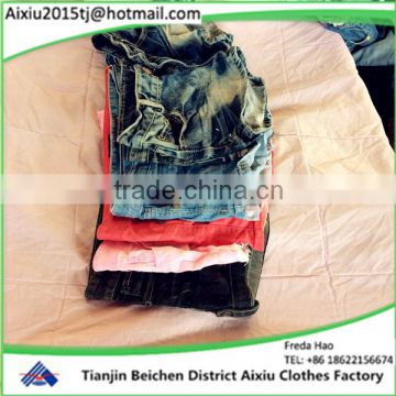 Cheap Second hand fashion ladies jean short pants for Africa