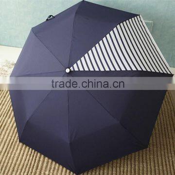 UV proof three foldable umbrella with company logo for advertising