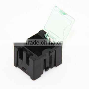 Black color semi-transparent cover component storage box / Small parts storage cabinet L00008