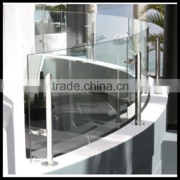 3mm-19mm frameless fencing tempered laminated glass