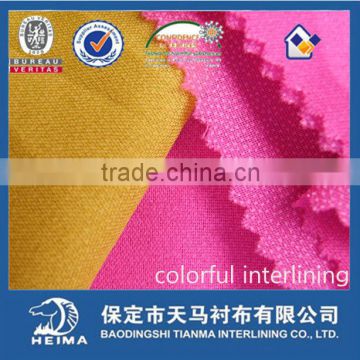 30D plain woven colorful fusing interlining for lady's chiffon wear