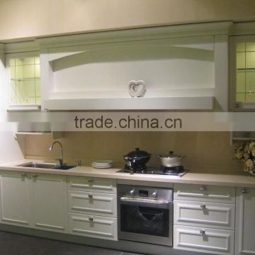 White pvc membrane kitchen cabinet