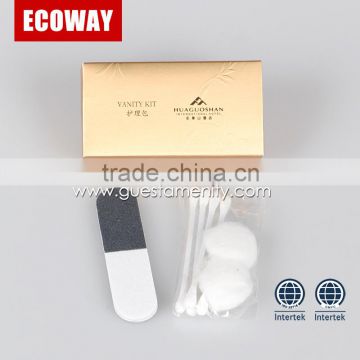 hotel vanity bag mini cotton swab custom nail files vanity box kit