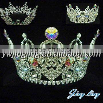 special AB stone king rhinestone full around crown