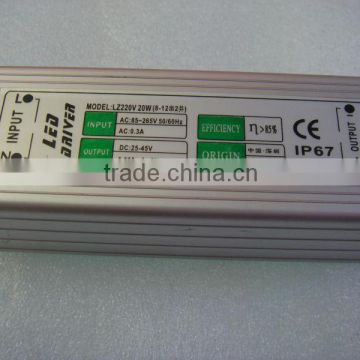 Led driver 20W 600mA Constant current IP67 waterproof ac/dc power supply