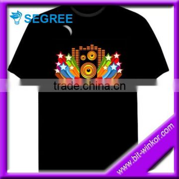 Plastic Led sound activated t shirts For christmas/Party/ Halloween