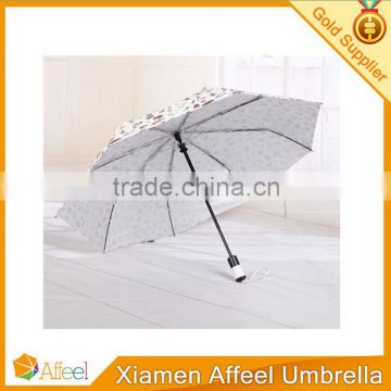 auto open close UV protection custom 3 folded umbrella