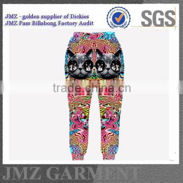 China fashion jogger pants for men with animal sublimation