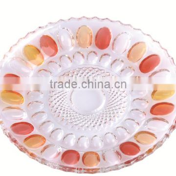 round shape glass fruit candy plate