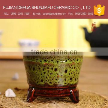 Desktop Decor Glazed Bonsai Pot With Three Legs Small