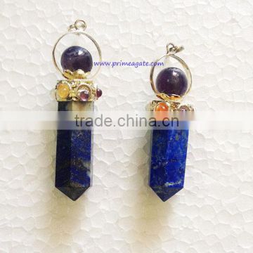 Buy Direct Online Beautiful Chakra Lapis Lazuli Pencil Pendants | Khambhat Agate Exports | INDIA