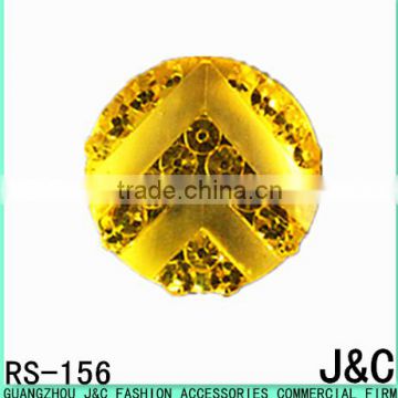 16mm yellow color round resin stone