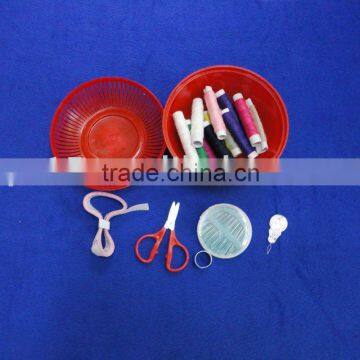 mini travel sewing kit in round shape