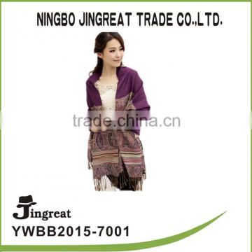 purple lady's custom with tassels silk scarf