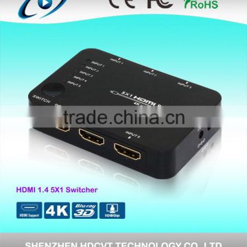 Hot sale 4K x 2K, Switch HDMI 5 by 1, high speed, support IR