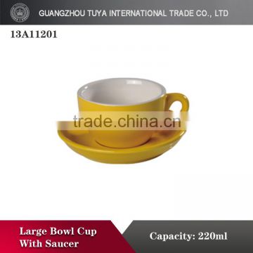 Colourful coffee cup with saucer high temperature glaze cup set