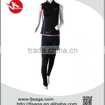 Sports wear yoga gym performance running tights long leggings and vest