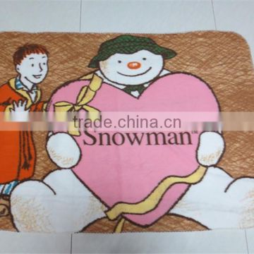 China Factory Custom cartoon character snowman Blanket for children