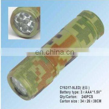 Camouflaged 9LED flashlight