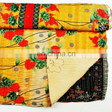 indigo Patchwork handmade Kantha Quilts Throws Blanket Bedspread Gudari