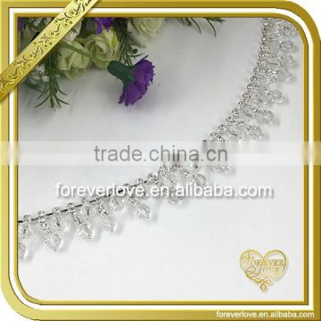 Clear beads chain designs for bridal dress FC-622