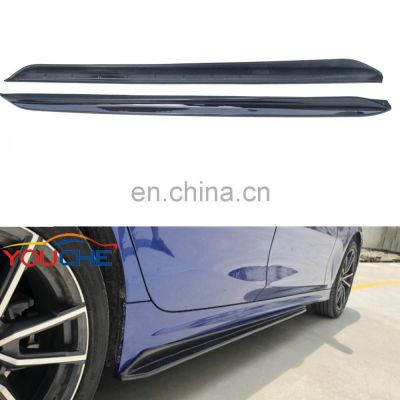Gloss Black ABS Plastic Side Bumper Extension Side Skirts for BMW New 3 Series G20 M Tech M Sport 2019 2020