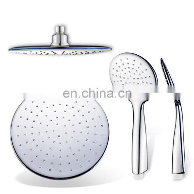 High Quality Chrome  Ultra-Thin Design ABS plastic Top Round over head shower and hand shower set for Shower Faucet