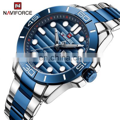 NAVIFORCE NF9198 Fashion Quartz Wrist Watches Brand Men Luxury Stainless Steel Male Casual Luminous Water Resistant Sport Watch