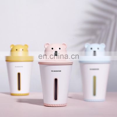 GXZ-J619 Bear OEM/ODM 2021 New Arrival USB Mini Humidifier 300mL With Night Light for Class Home Office