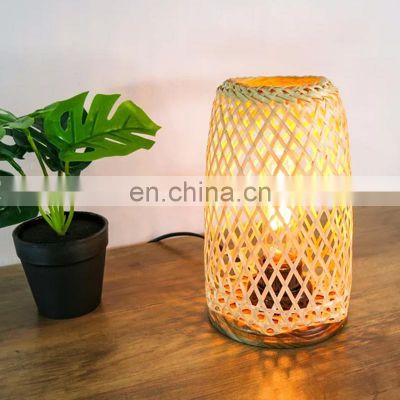 Traditional Bamboo Table Lamp Boho Bedroom Bedside Lighting Decorative Room Vietnam Manufacturer