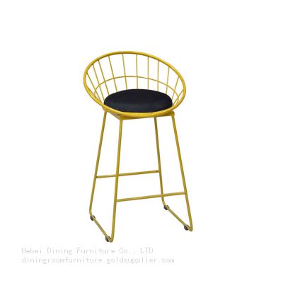Metal Bar Chair with Gold Painting High Legs DB-H09
