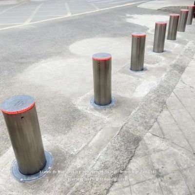 K4 M30 Easy Installation Automated Electric Pop Up Stainless Steel Barrier Bollard Crash Tested Car Park Space Safety Bollards